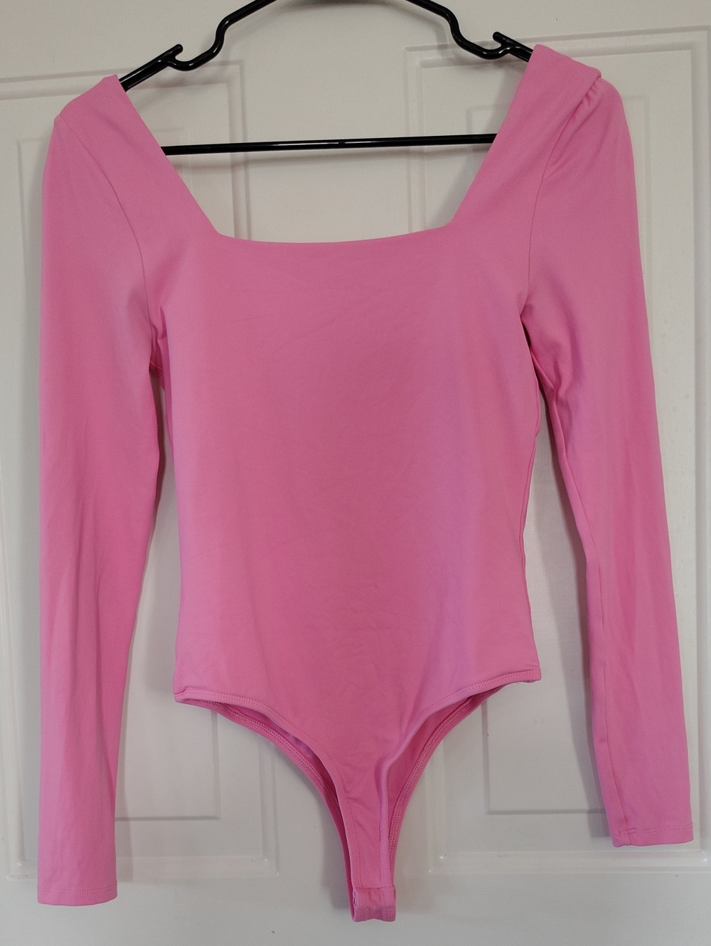 miami For Francesca's Pink Long Sleeve Square Neck Bodysuit Women's Small